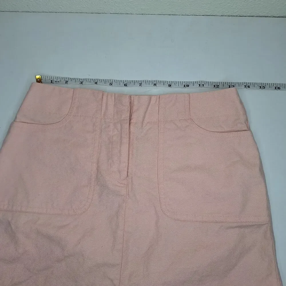 Vintage Y2K Express Mini Skirt Pale Baby Pink 1/2 XS Stretch Low Rise Cargo